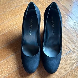 Stuart Weitzman black suede cork heels size 7